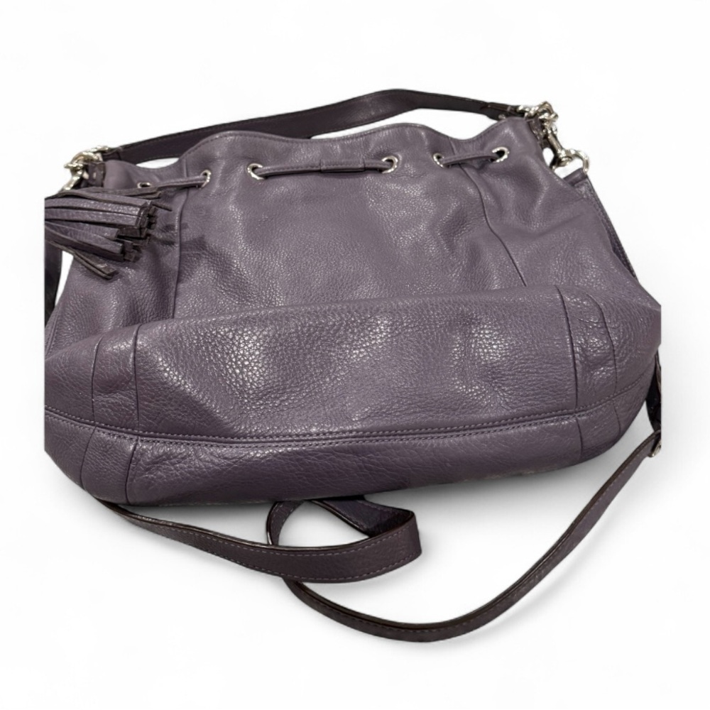 Coach Avery Park purple hobo pebbled leather bucket drawstring purse F27003 - Picture 4 of 11